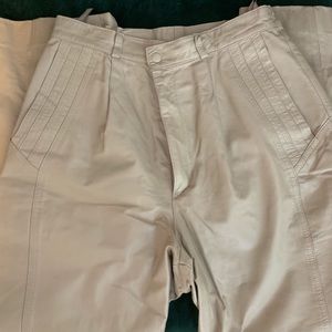 Cream Leather Pants